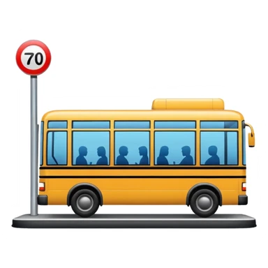 bus approaching a bus stop sticker