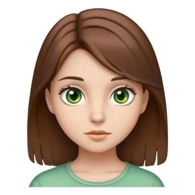 chica con pelo café, tez blanca, y ojos entre verdes y grises  sticker