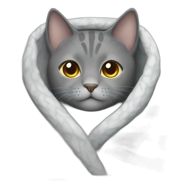 gray cat in a blanket sticker