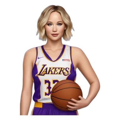jennifer lawrence wearing lakers jersey sticker
