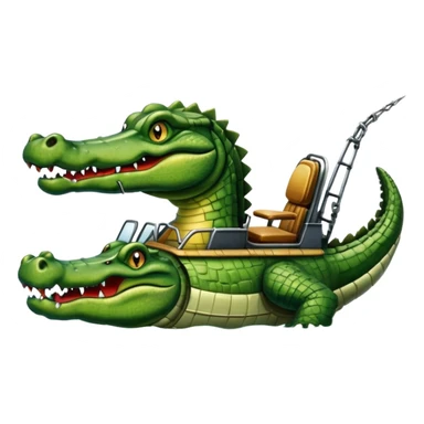 An alligator riding an airboat sticker