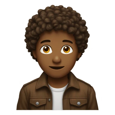 Garçon, cheveux bouclés,yeux marrons légèrement de profil  sticker