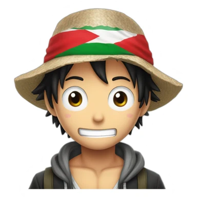 Luffy main drapeau  Palestine sticker