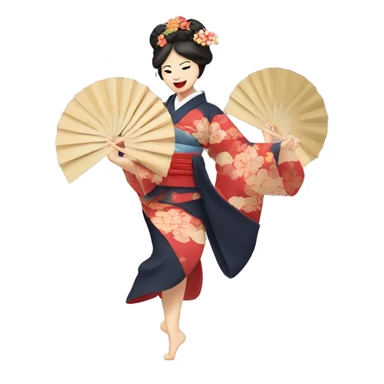 japanese dancer with fans sticker