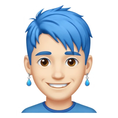 blue haired man with earrings sticker