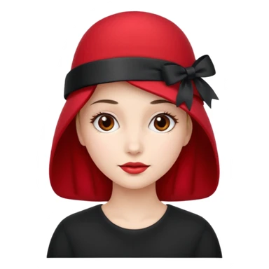 Ladies red hat with ribbon  sticker