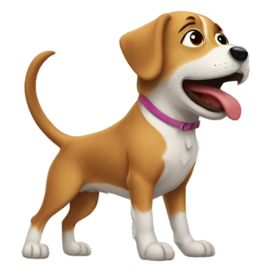 Dog barking to girl sticker