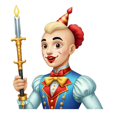 Vintage circus sword swallower sticker