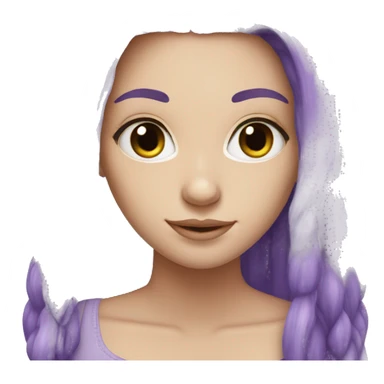 purple long hair white girl sticker
