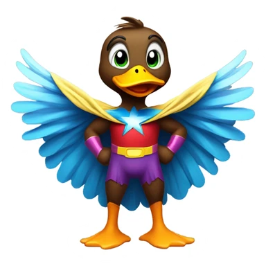 duck with super hero cape sticker