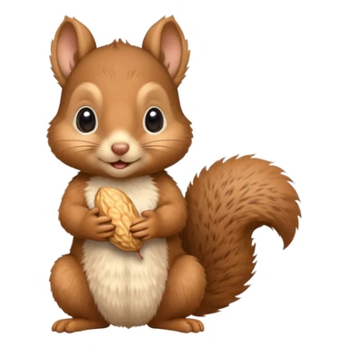 baby squirrel hold a peanut sticker