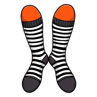 feet with striped socks sticker