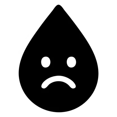 solid filled sad water droplet icon sticker