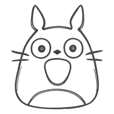 Totoro pogchamp emoji with big eyes sticker