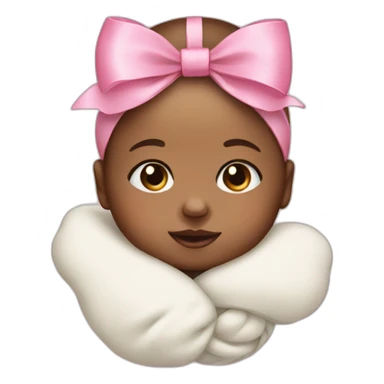 Newborn with a pink bow sticker