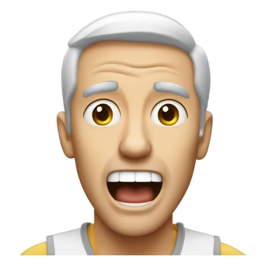 Caucasian man screams in surprise sticker