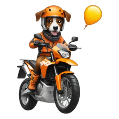 Dog riding a ktm sticker