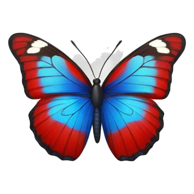 Red and blue butterfly sticker
