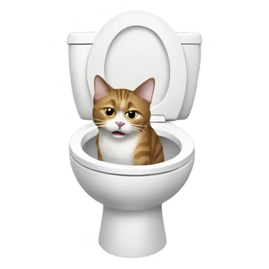 Cat throwing up in toilet sticker