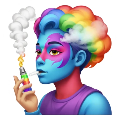 rainbow person vaping sticker