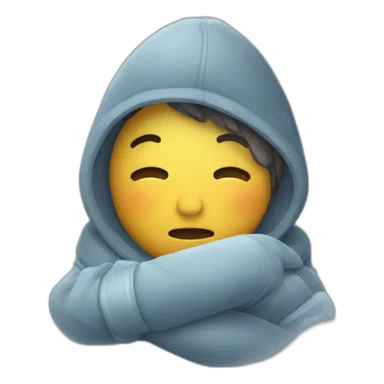 person embraces cold sticker