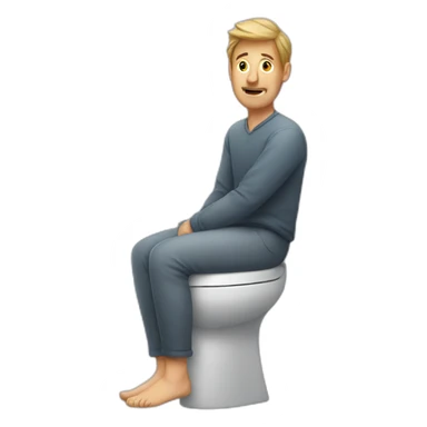 Man on toilet sticker
