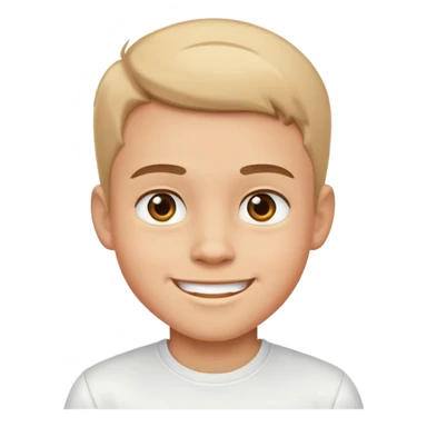 smiling boy in white shirt sticker