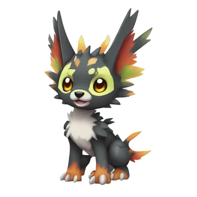 cute cool edgy Digimon-Fakemon-animal with colorful markings full body sticker