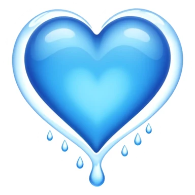 Blue heart inside water flowing sticker