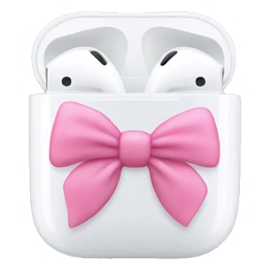 AirPod maxes with little pink bows sticker
