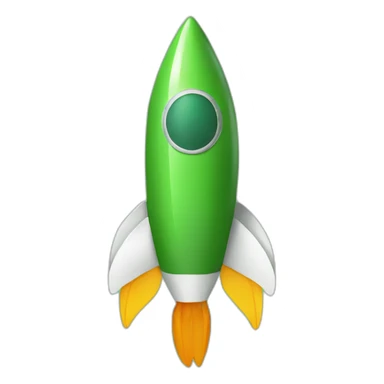 green rocket with a duck sticker