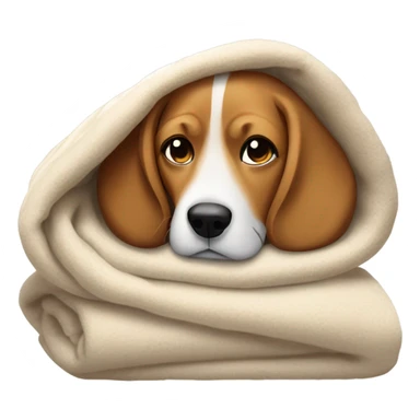 Beagle under warm cozy blanket sticker