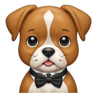Boxer dog wearing a bow tie sticker
