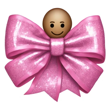 Sparkly pink bow sticker
