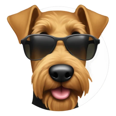 Airedale Terrier with sunglasses sticker
