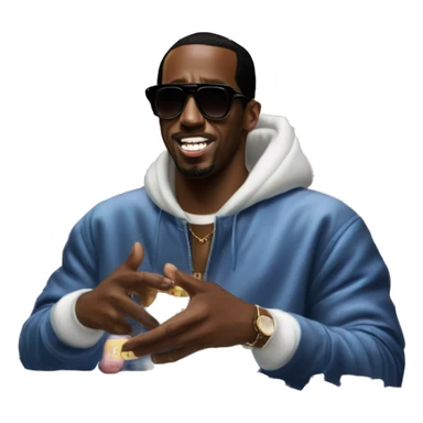 P Diddy with 1000 bottles of baby oil sticker