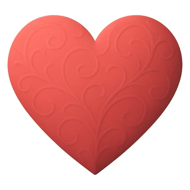 heart with a subtle embossed pattern, clean digital illustration sticker