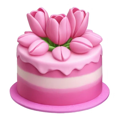 pink tulip cake sticker