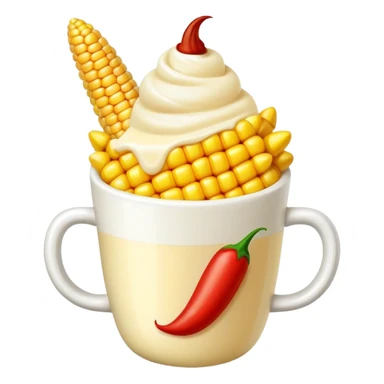 I would like you to make a emoji with corn in a cup mayo and red chile on top plz sticker