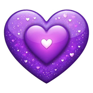 purple heart with a glitter effect sticker