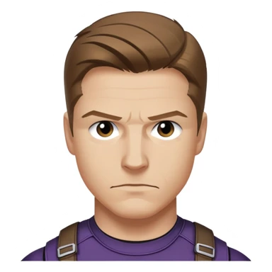 hawkeye clint barton portrait marvel, brown hair from captain america: civil war sticker