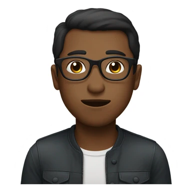 Two men kissing, one white skin with black hair, one brown with glasses sticker