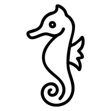 outlined seahorse icon sticker