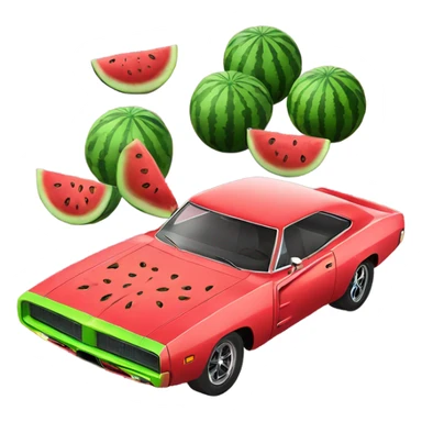 Watermelons Dodge Charger modern sticker