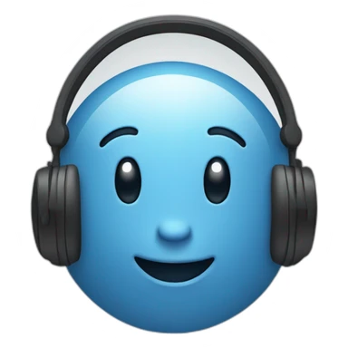 Relieved emoji with headphones sticker