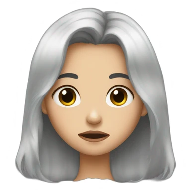 A crying girl with black and tall hair sticker