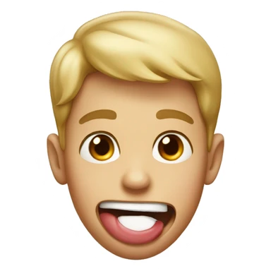 a boy with his tongue out  sticker
