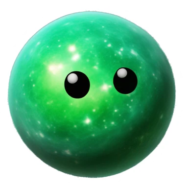 green 3D highly detailed realistic nebula in cosmic outer space, depth of field, png cutout sticker