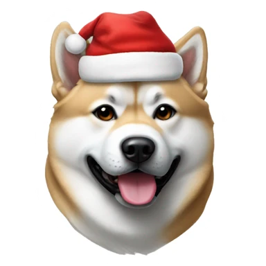 Japanese akita wearing santas hat sticker