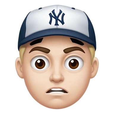 New York Yankee mad face  sticker